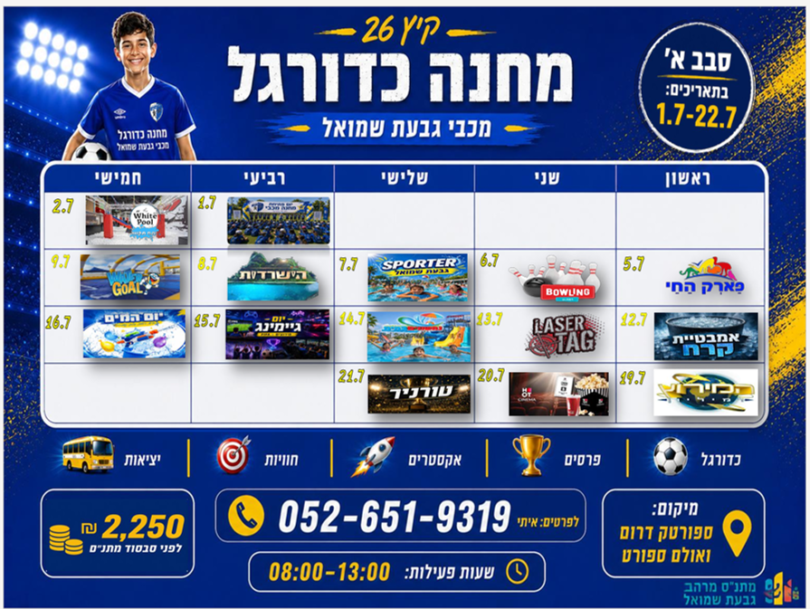 תוכנית מחנה כדורגל מחזור א